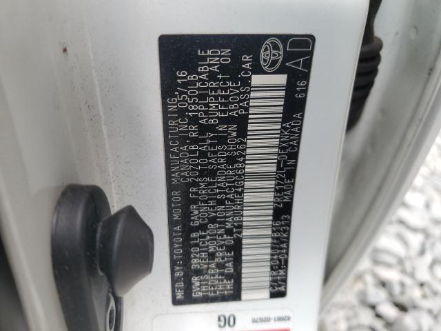 2016 TOYOTA COROLLA L - 2T1BURHE4GC684262