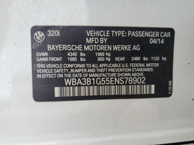 VIN WBA3B1G55ENS78902 2014 BMW 3 Series, 320 I no.13