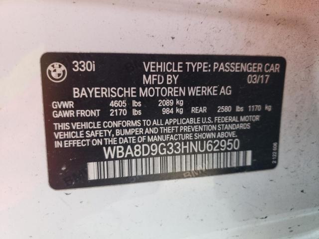 VIN WBA8D9G33HNU62950 2017 BMW 3 Series, 330 XI no.12