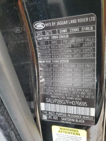 2015 LAND ROVER RANGE ROVE - SALVP2BG7FH076695