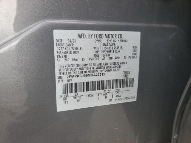 2021 FORD EDGE SEL - 2FMPK3J99MBA23512