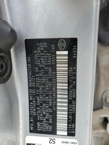 VIN 4T1G11AK5MU599179 2021 Toyota Camry, SE no.13