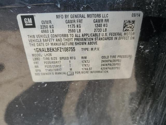 2015 CHEVROLET EQUINOX LT - 1GNALBEK3FZ108755