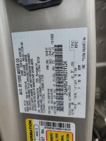2017 FORD FUSION S - 3FA6P0G79HR219534