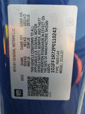 2023 CHEVROLET CAMARO LT1 1G1FF1R72P0110243