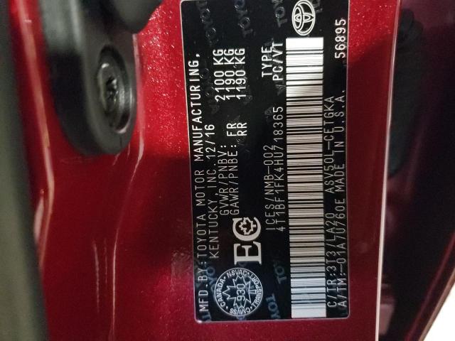 2017 TOYOTA CAMRY LE - 4T1BF1FK4HU718365