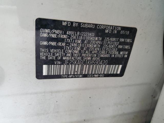 2019 SUBARU FORESTER P - JF2SKAGC1KH590420