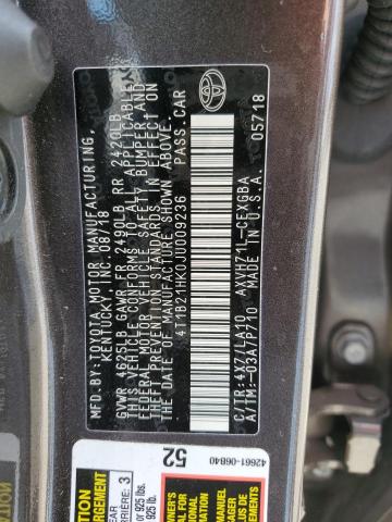 VIN 4T1B21HK0JU009236 2018 Toyota Camry, Hybrid no.12