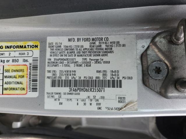 VIN 3FA6P0HD6ER355071 2014 Ford Fusion, SE no.12