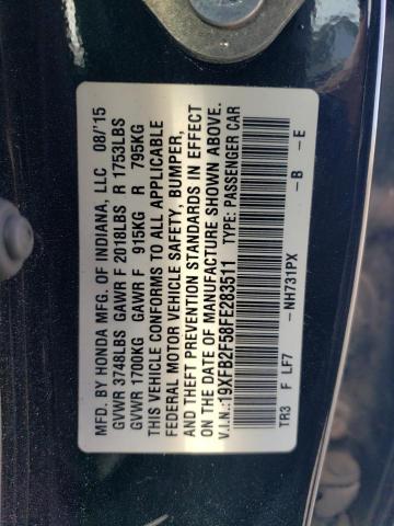 VIN 19XFB2F58FE283511 2015 Honda Civic, LX no.13