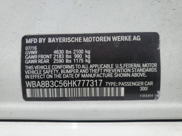 VIN WBA8B3C56HK777317 2017 BMW 3 Series, 340 I no.12