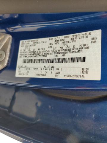 2019 FORD ESCAPE SEL - 1FMCU0HD4KUC52088