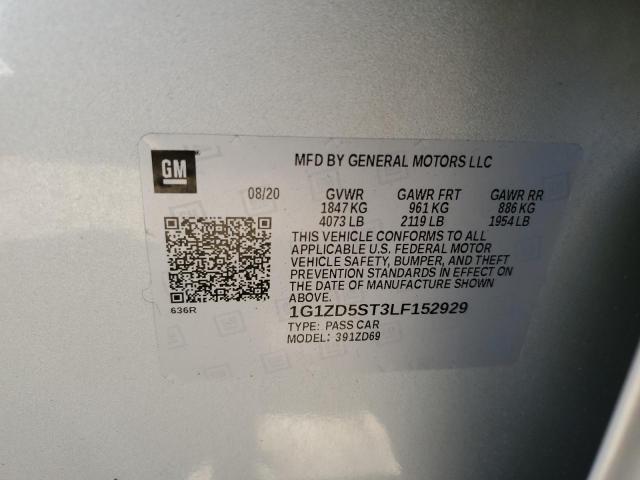 2020 CHEVROLET MALIBU LT - 1G1ZD5ST3LF152929