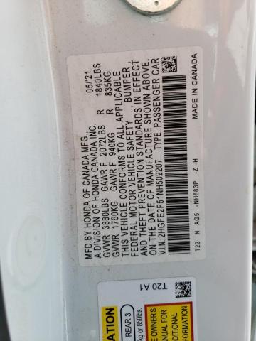 2022 HONDA CIVIC SPOR - 2HGFE2F51NH502207