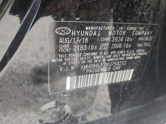 VIN KMHD84LF7KU753212 2019 Hyundai Elantra, Sel no.12