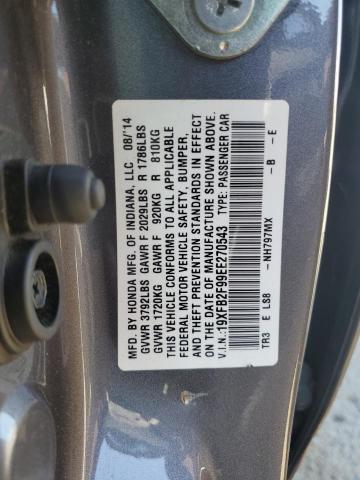 VIN 19XFB2F99EE270543 2014 Honda Civic, Exl no.12