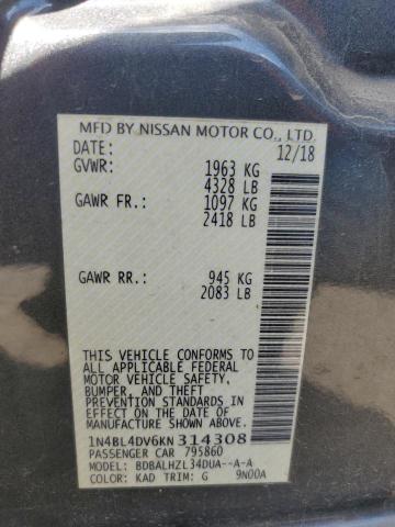 2019 NISSAN ALTIMA SV - 1N4BL4DV6KN314308