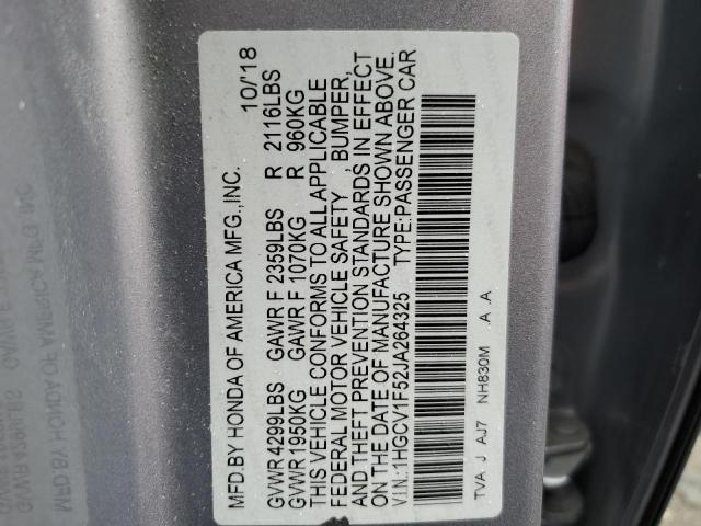 2018 HONDA ACCORD EXL - 1HGCV1F52JA264325