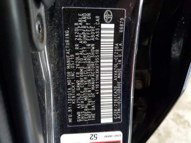 2019 TOYOTA CAMRY L AU - 4T1B11HKXKU795518