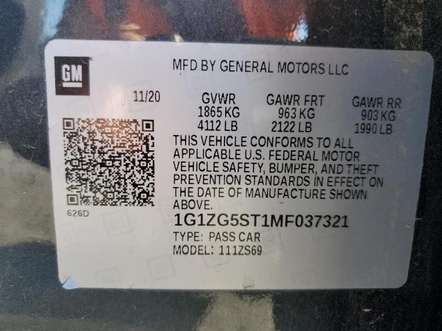 2021 CHEVROLET MALIBU RS - 1G1ZG5ST1MF037321