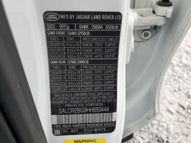 2017 LAND ROVER DISCOVERY - SALCR2BG9HH650444