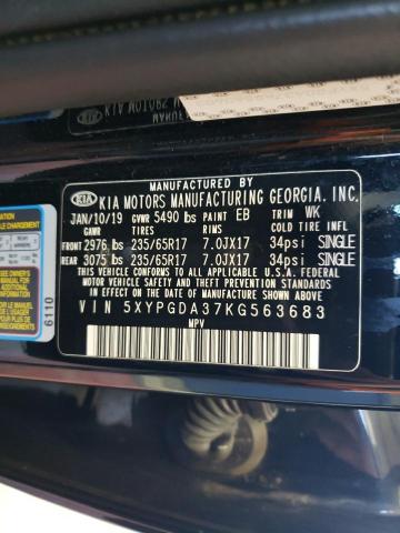 VIN 5XYPGDA37KG563683 2019 KIA Sorento, L no.13