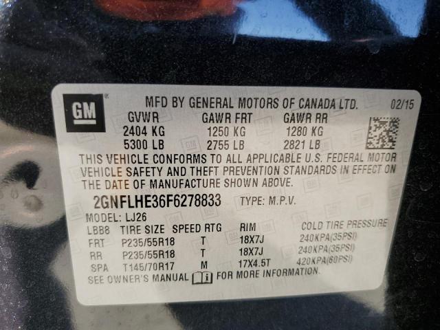 2015 CHEVROLET EQUINOX LT - 2GNFLHE36F6278833