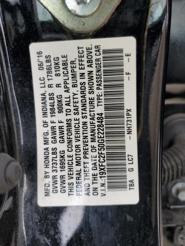 VIN 19XFC2F50GE228484 2016 Honda Civic, LX no.12