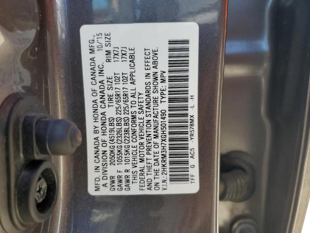 VIN 2HKRM3H7XGH501490 2016 Honda CR-V, Exl no.14