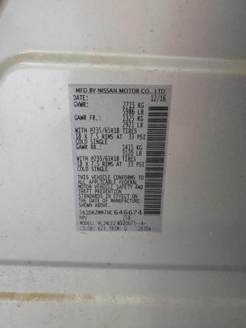 2017 NISSAN PATHFINDER - 5N1DR2MM7HC646674