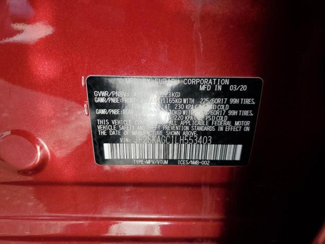 2020 SUBARU FORESTER P - JF2SKAGC1LH553403