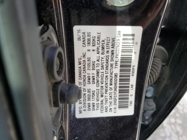 VIN 2HGFC1F34GH650580 2016 Honda Civic, EX no.13