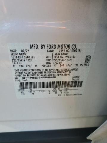 2022 FORD MAVERICK 3FTTW8E39NRB00408