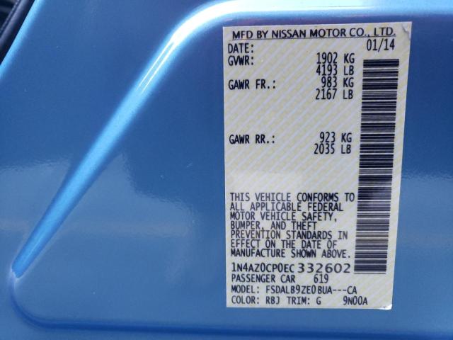 VIN 1N4AZ0CP0EC332602 2014 Nissan Leaf, S no.13