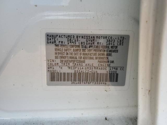 VIN 3N1AB7AP8FY335446 2015 Nissan Sentra, S no.12