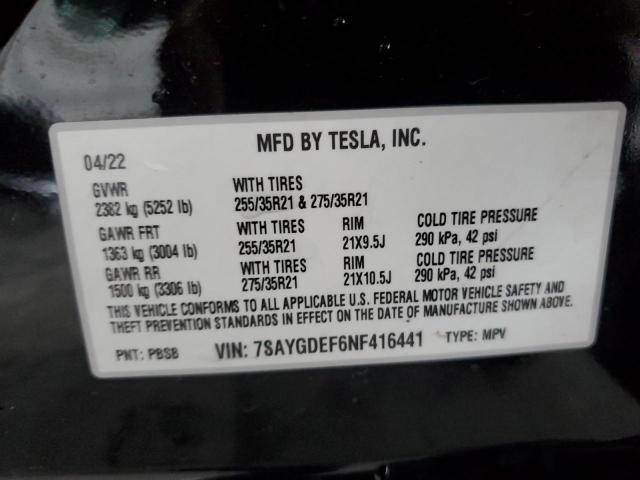 2022 TESLA MODEL Y - 7SAYGDEF6NF416441