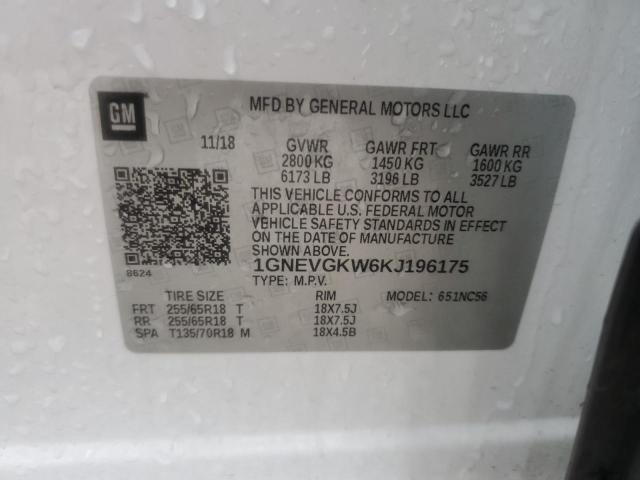 2019 CHEVROLET TRAVERSE L - 1GNEVGKW6KJ196175