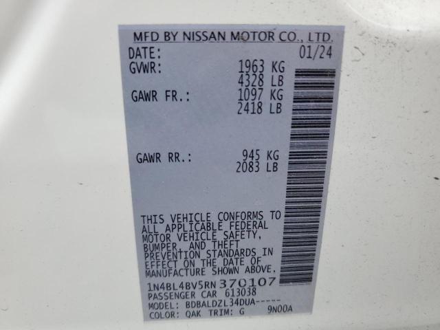 2024 NISSAN ALTIMA S - 1N4BL4BV5RN370107