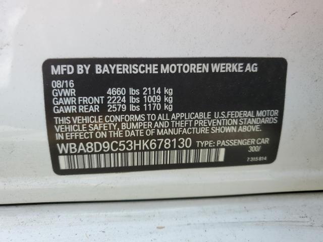 2017 BMW 330 XI - WBA8D9C53HK678130