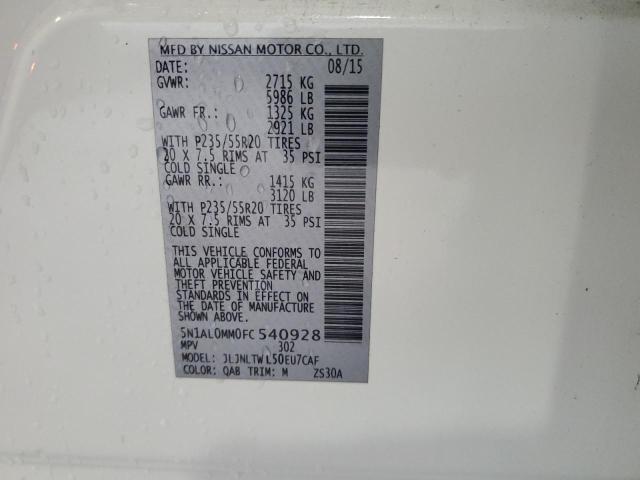 2015 INFINITI QX60 - 5N1AL0MM0FC540928