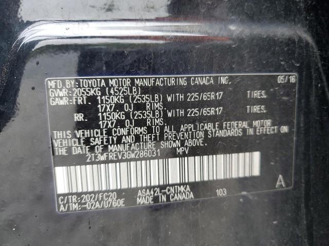 VIN 2T3WFREV3GW286031 2016 Toyota RAV4, Xle no.13