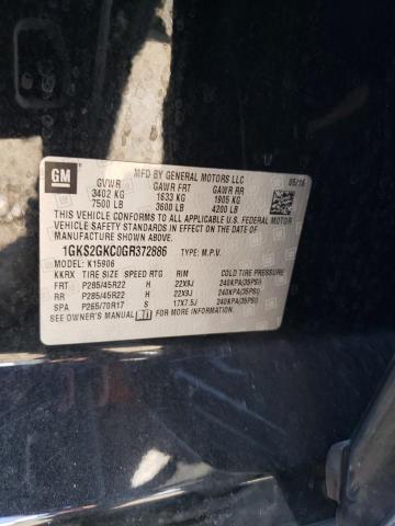 2016 GMC YUKON XL K - 1GKS2GKC0GR372886