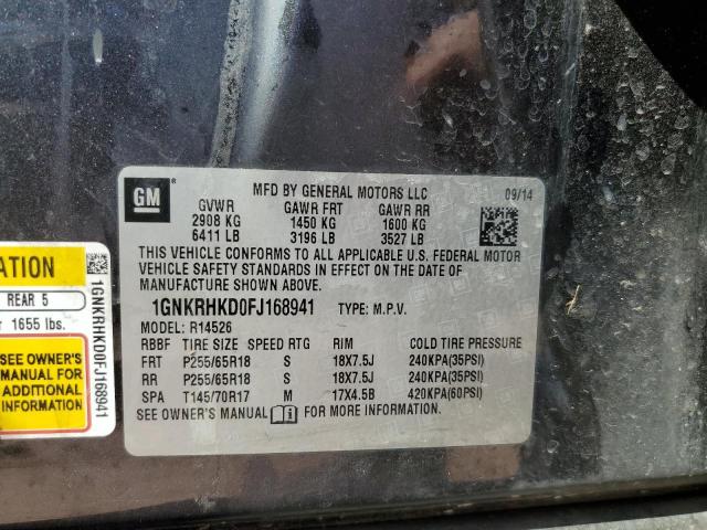2015 CHEVROLET TRAVERSE L - 1GNKRHKD0FJ168941