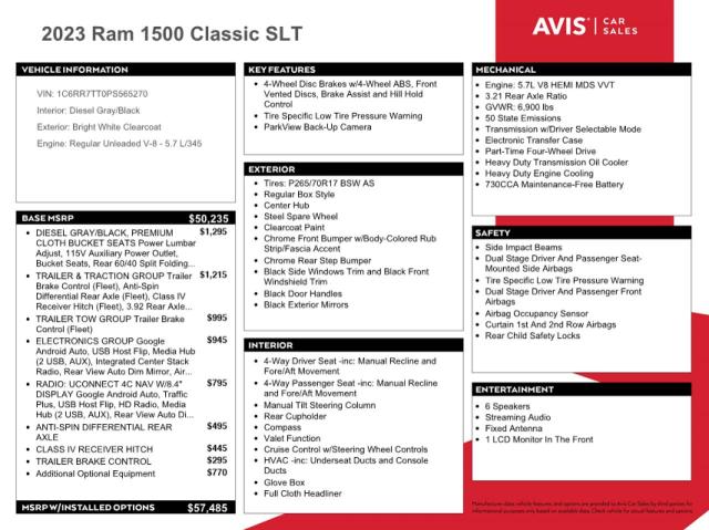 2023 RAM 1500 CLASS - 1C6RR7TT0PS565270