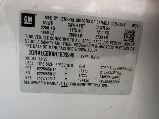 2017 CHEVROLET EQUINOX LT - 2GNALCEK0H1603996