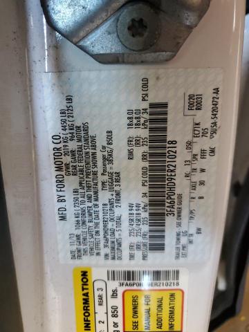 VIN 3FA6P0HD9ER210218 2014 Ford Fusion, SE no.12