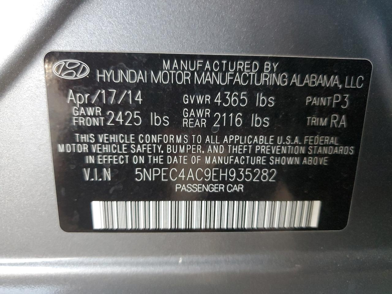 Lot #2989172638 2014 HYUNDAI SONATA SE