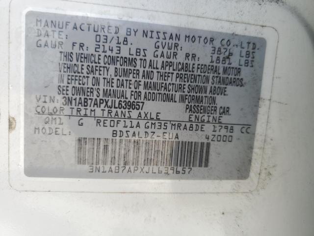 VIN 3N1AB7APXJL639657 2018 Nissan Sentra, S no.13