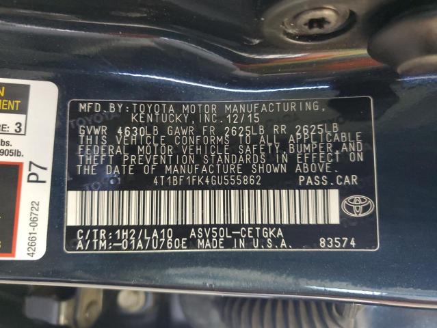 VIN 4T1BF1FK4GU555862 2016 Toyota Camry, LE no.12