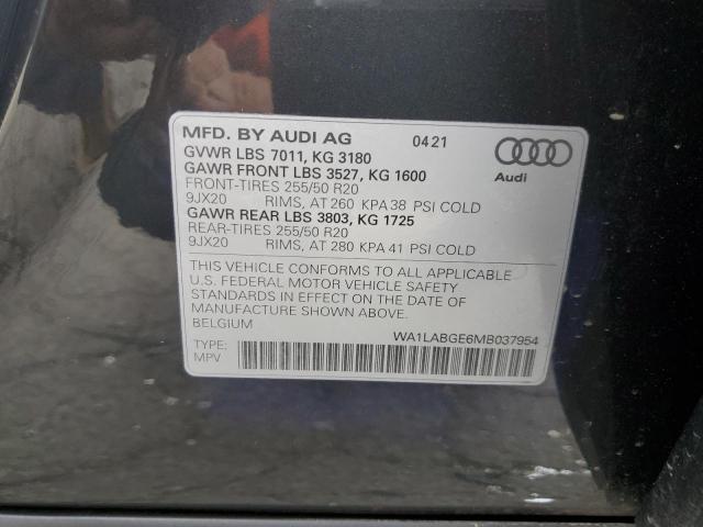2021 AUDI E-TRON PRE - WA1LABGE6MB037954